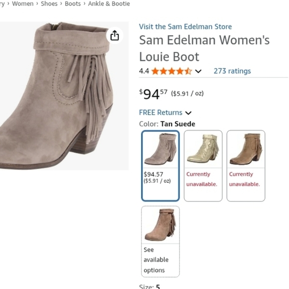 SAM EDELMAN $94 Black Louie Grey Leather Fringed Western Ankle Boot's Sz 10 - Picture 2 of 6